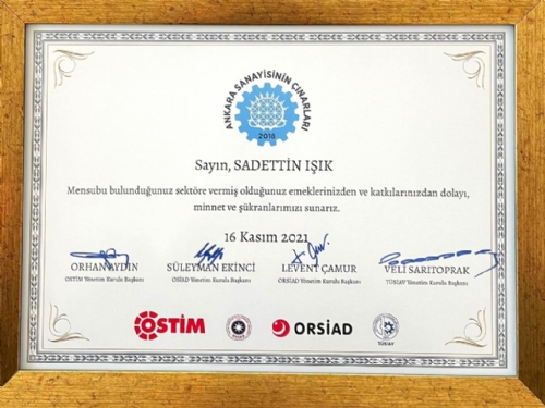 Sanayinin Ustalarına Vefa Ödülleri